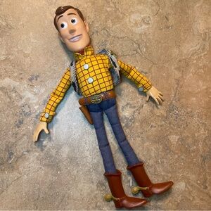 Disney Pixar Toy Story Woody Talking Doll Pull String No Hat & Name On Boot  15"